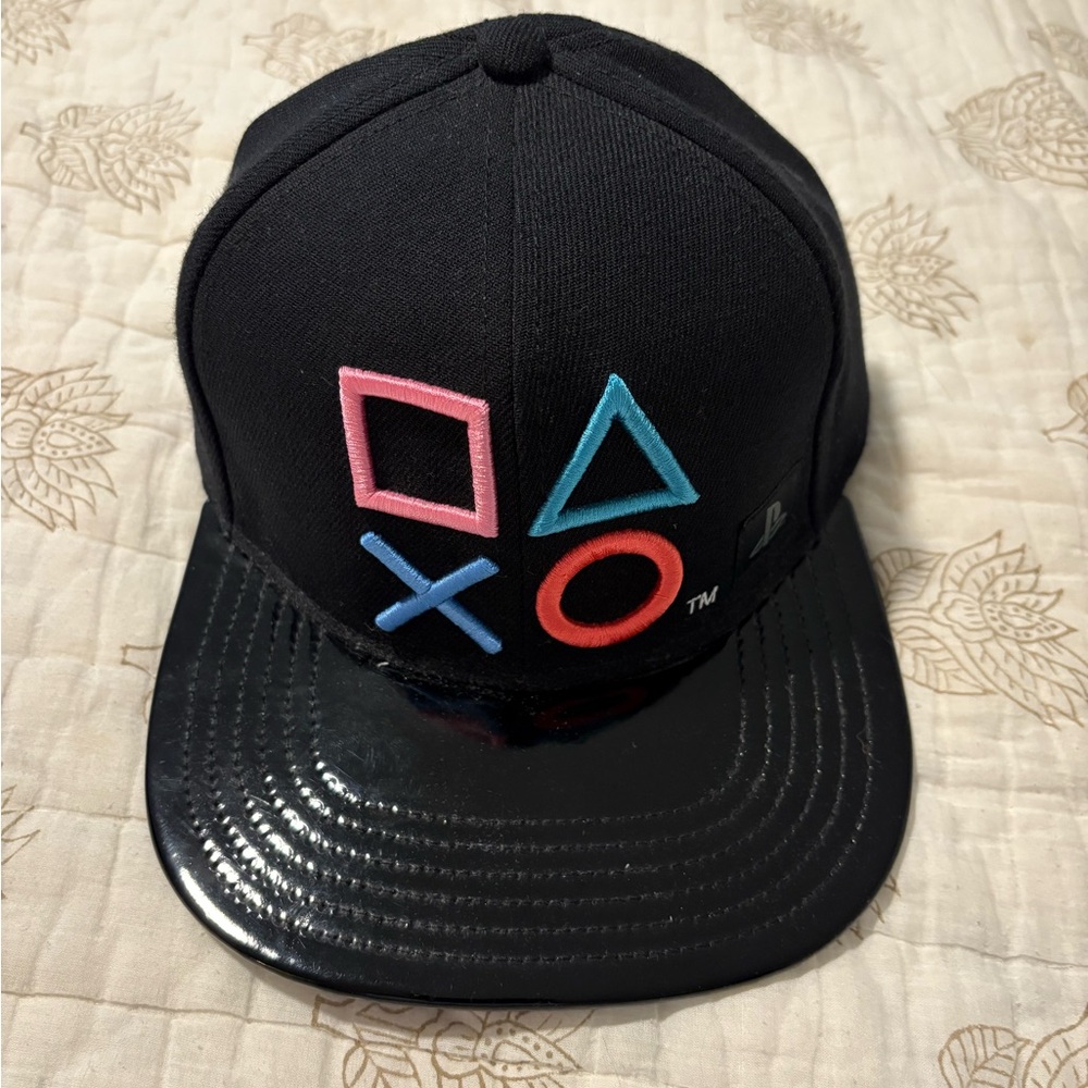 Sony PlayStation Cap - Black with Multicolor Symbols